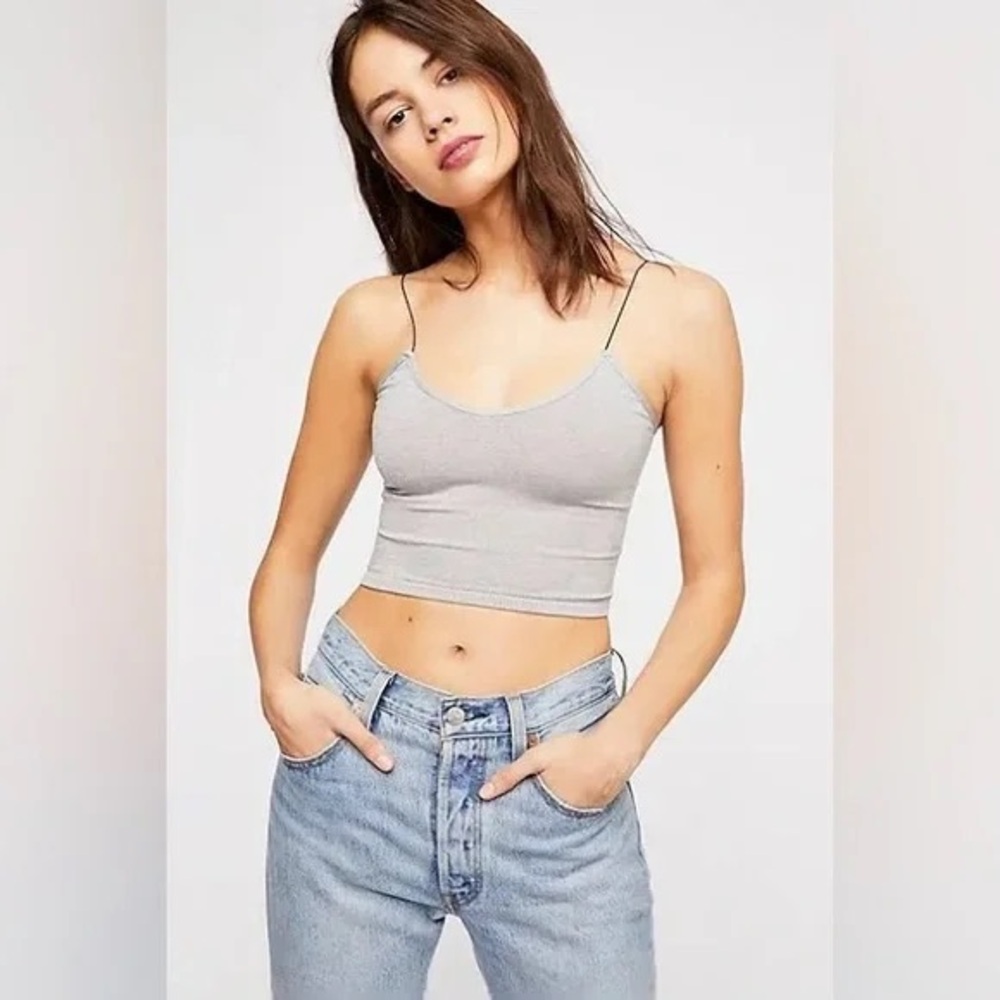 NWOT Free People Intimately Skinny Strap Seamless Brami-Heather Grey